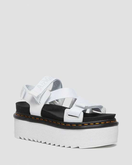 Sandalias Ligeras Dr. Martens Kimber Logo Webbing Strap Mujer Blancos MX-47560
